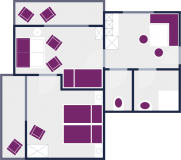 Appartement Typ B | ca. 60m² | 1-5 Personen