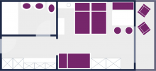 Appartement Typ C | ca. 38m² | 1-3 Personen
