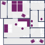 Appartement Typ A | ca. 55m² | 1-4 Personen